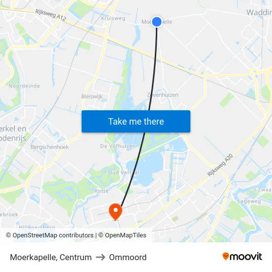 Moerkapelle, Centrum to Ommoord map