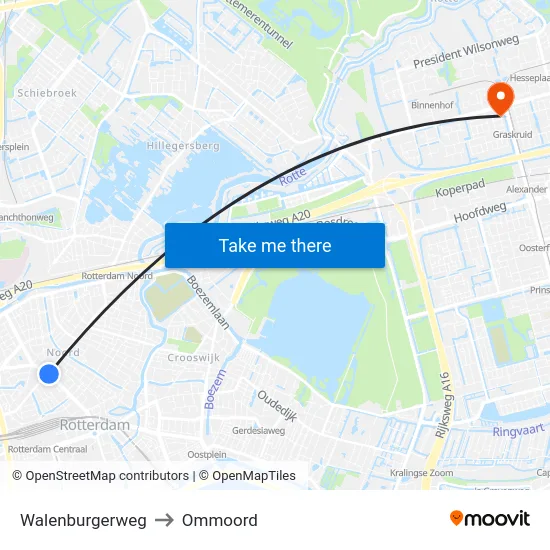 Walenburgerweg to Ommoord map