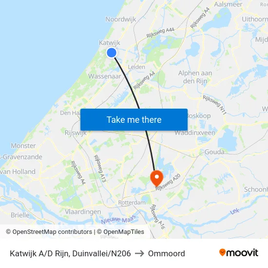 Katwijk A/D Rijn, Duinvallei/N206 to Ommoord map