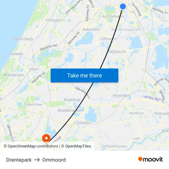 Drentepark to Ommoord map