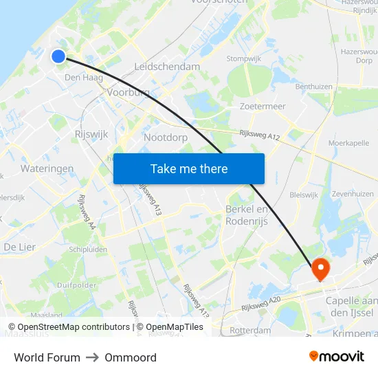 World Forum to Ommoord map
