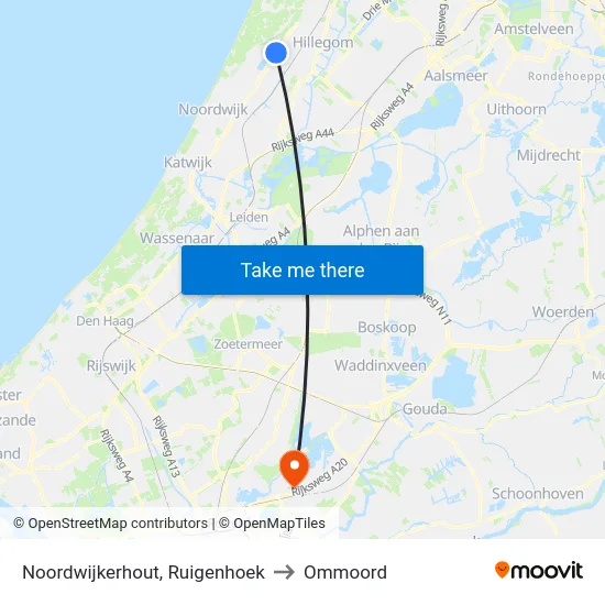 Noordwijkerhout, Ruigenhoek to Ommoord map