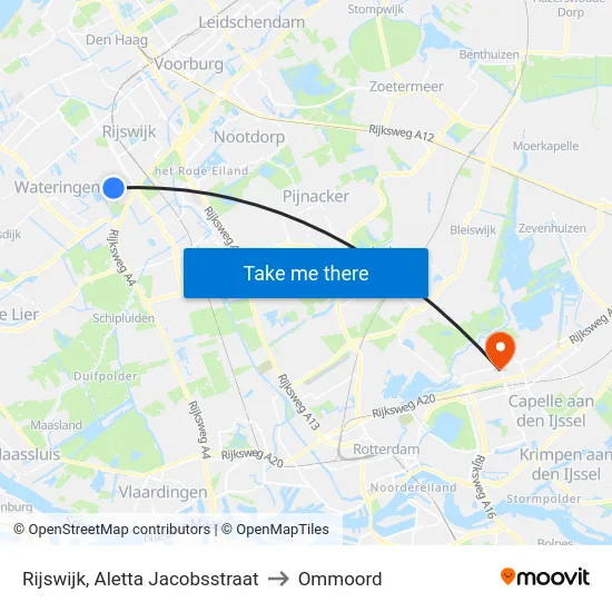 Rijswijk, Aletta Jacobsstraat to Ommoord map