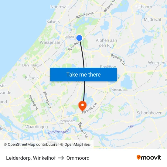 Leiderdorp, Winkelhof to Ommoord map
