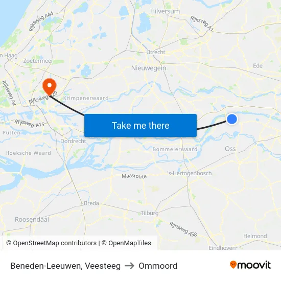 Beneden-Leeuwen, Veesteeg to Ommoord map