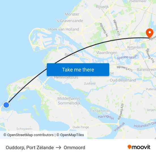 Ouddorp, Port Zélande to Ommoord map