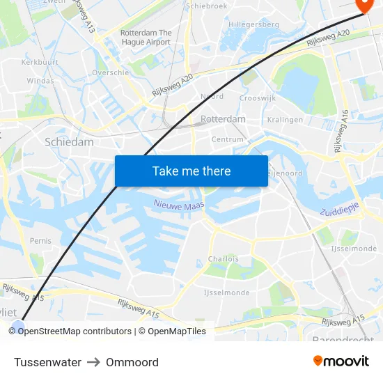 Tussenwater to Ommoord map