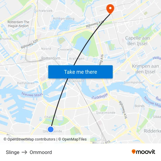 Slinge to Ommoord map