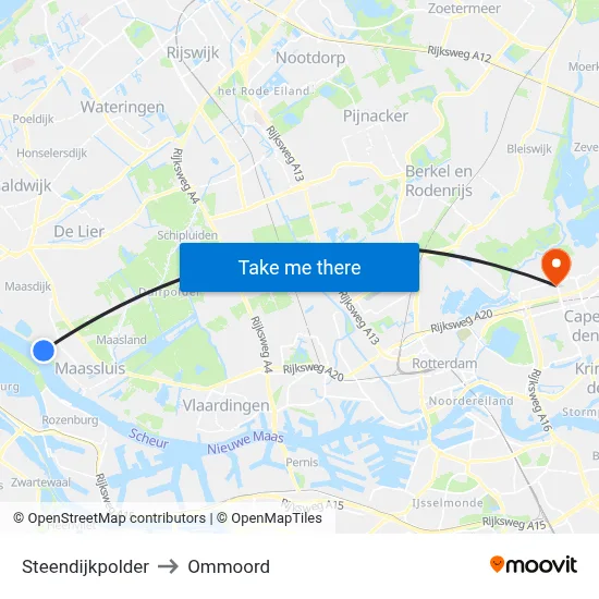 Steendijkpolder to Ommoord map