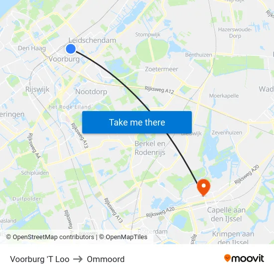 Voorburg 'T Loo to Ommoord map