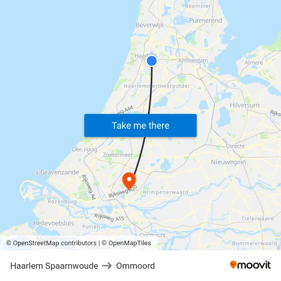 Haarlem Spaarnwoude to Ommoord map