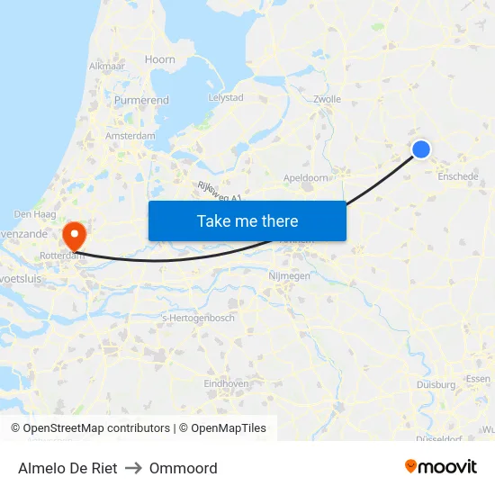 Almelo De Riet to Ommoord map