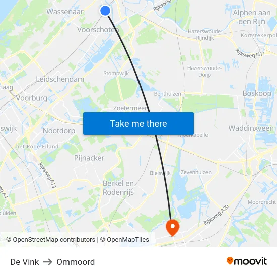 De Vink to Ommoord map