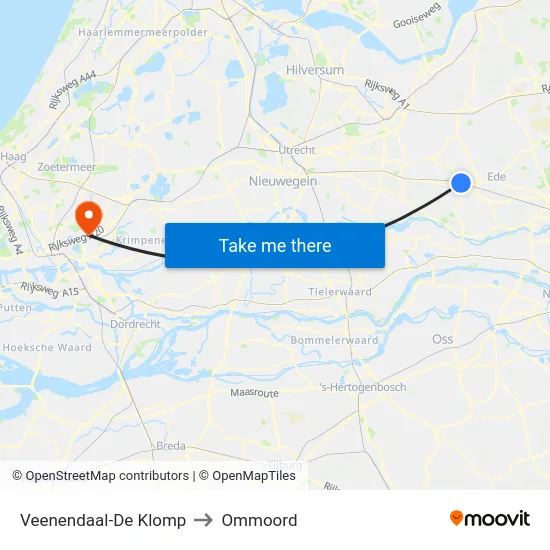 Veenendaal-De Klomp to Ommoord map