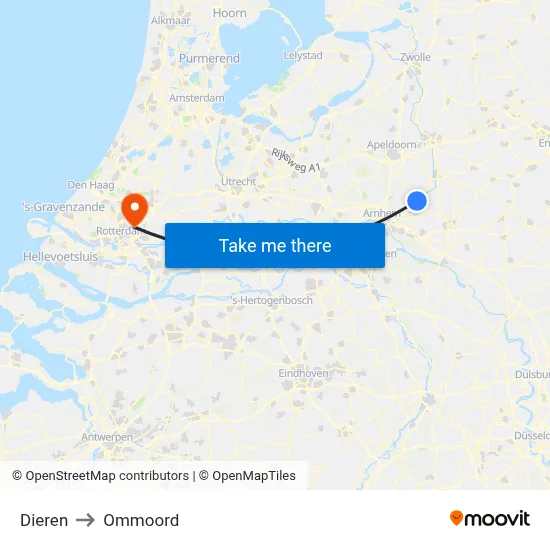Dieren to Ommoord map