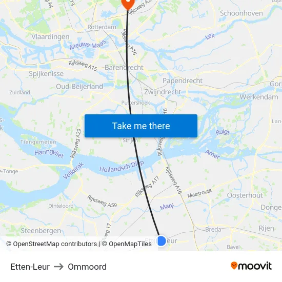 Etten-Leur to Ommoord map