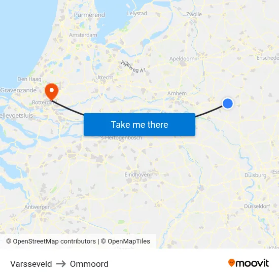 Varsseveld to Ommoord map