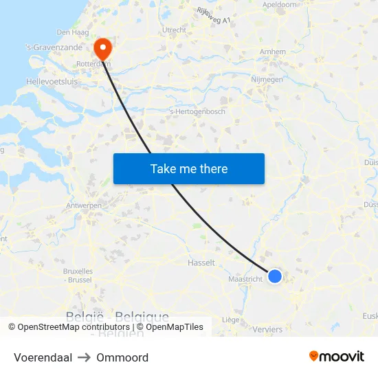 Voerendaal to Ommoord map