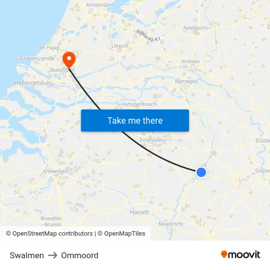 Swalmen to Ommoord map