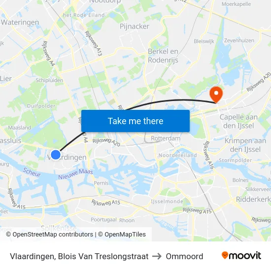 Vlaardingen, Blois Van Treslongstraat to Ommoord map
