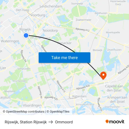 Rijswijk, Station Rijswijk to Ommoord map