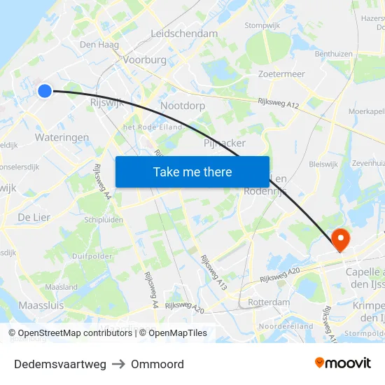 Dedemsvaartweg to Ommoord map