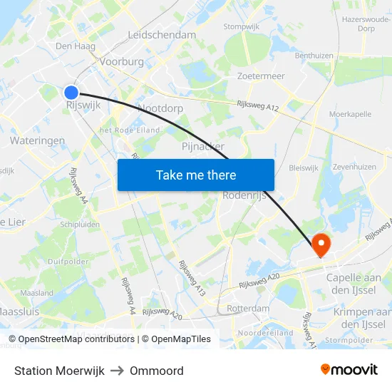 Station Moerwijk to Ommoord map