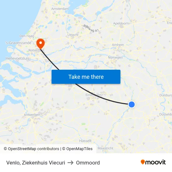Venlo, Ziekenhuis Viecuri to Ommoord map