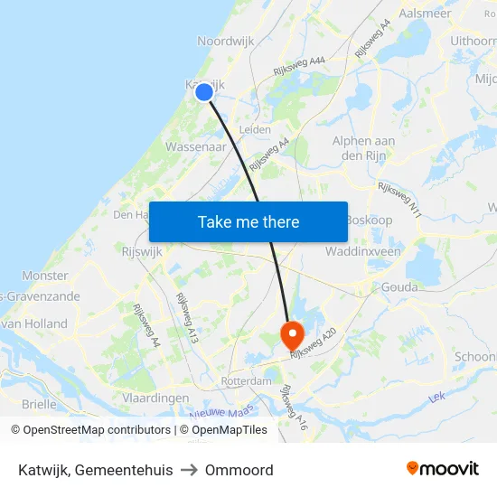 Katwijk, Gemeentehuis to Ommoord map