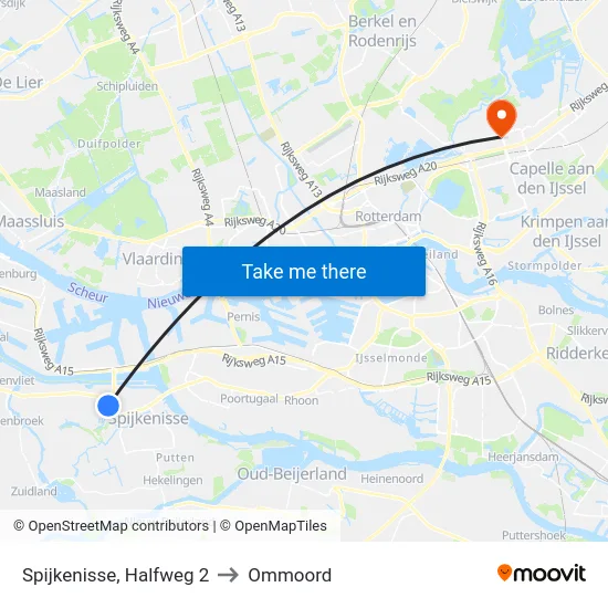 Spijkenisse, Halfweg 2 to Ommoord map