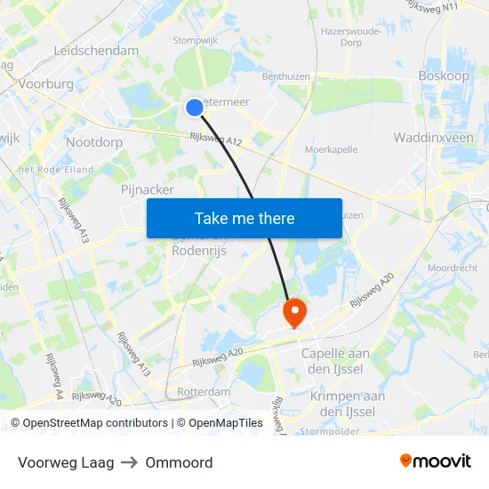 Voorweg Laag to Ommoord map