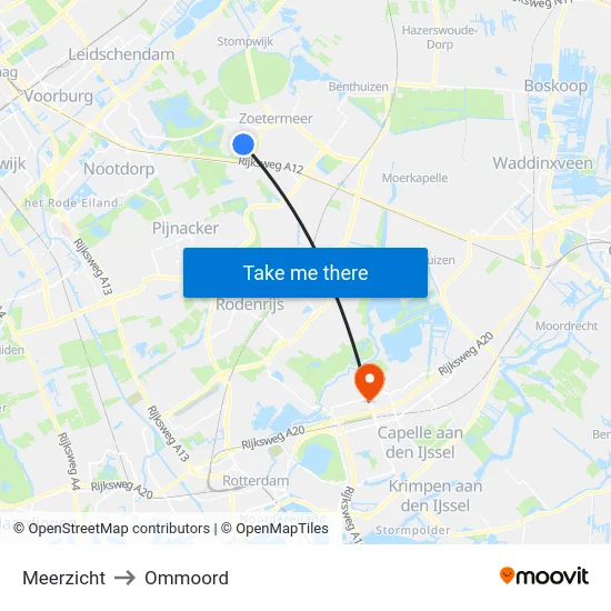 Meerzicht to Ommoord map