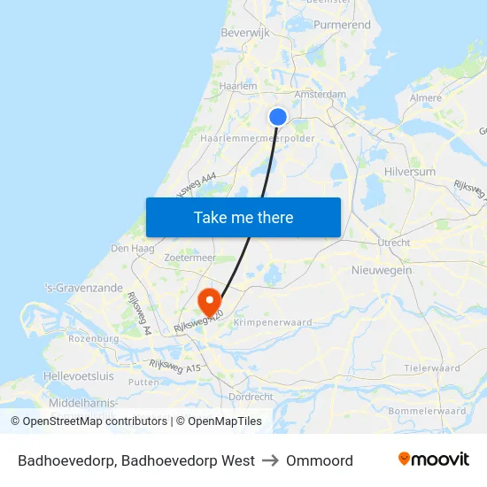 Badhoevedorp, Badhoevedorp West to Ommoord map
