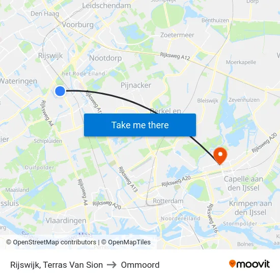 Rijswijk, Terras Van Sion to Ommoord map