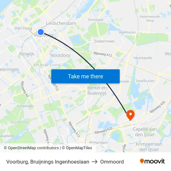 Voorburg, Bruijnings Ingenhoeslaan to Ommoord map