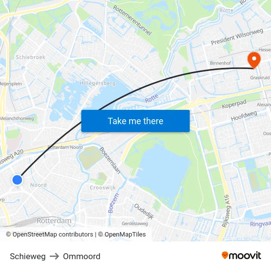 Schieweg to Ommoord map