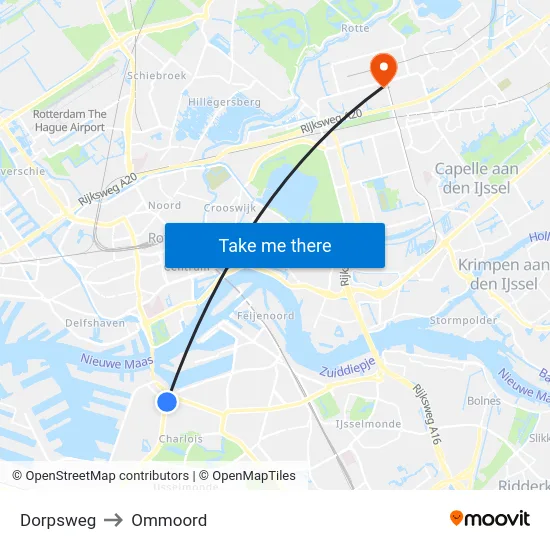 Dorpsweg to Ommoord map