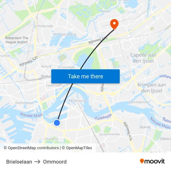 Brielselaan to Ommoord map