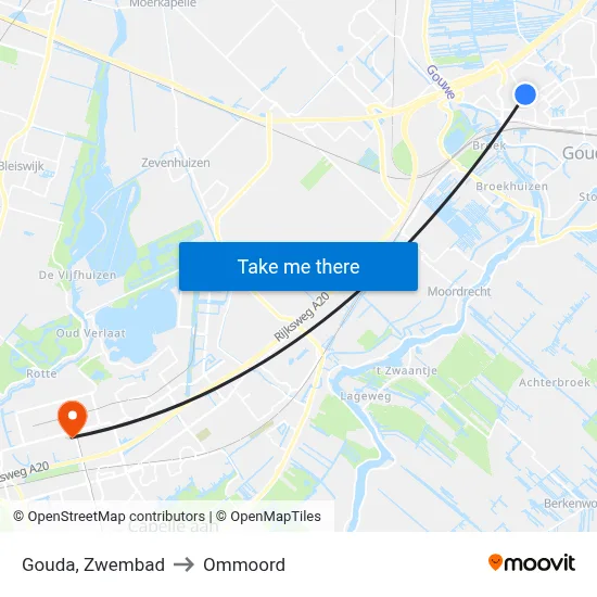 Gouda, Zwembad to Ommoord map