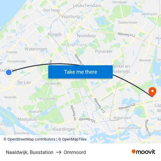 Naaldwijk, Busstation to Ommoord map