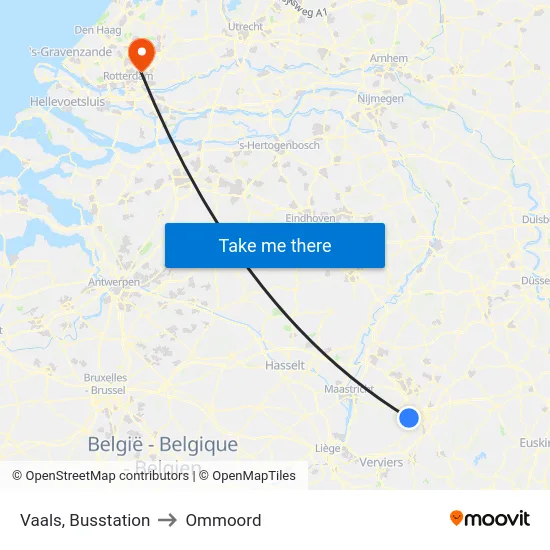 Vaals, Busstation to Ommoord map