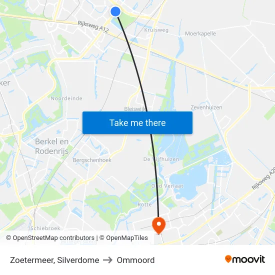 Zoetermeer, Silverdome to Ommoord map