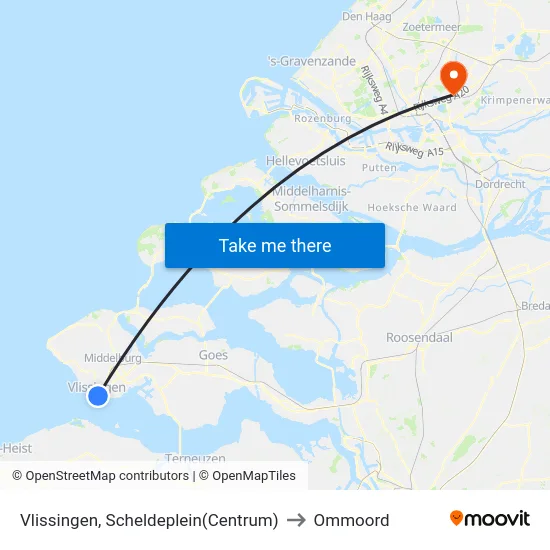 Vlissingen, Scheldeplein(Centrum) to Ommoord map