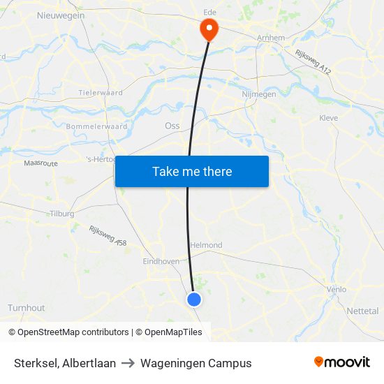 Sterksel, Albertlaan to Wageningen Campus map