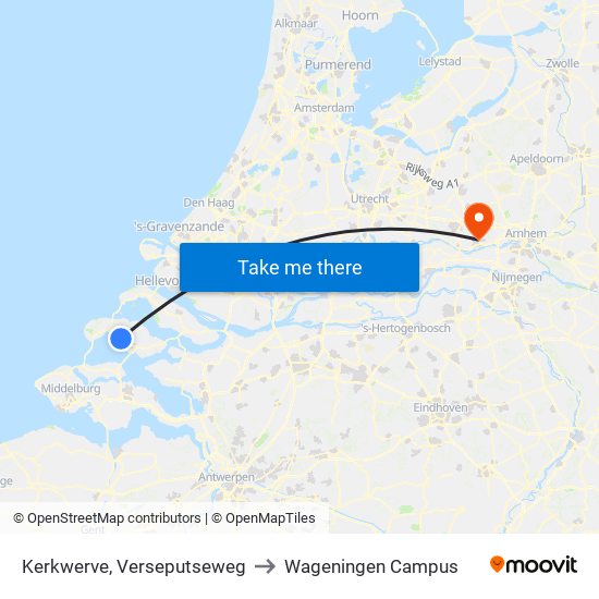 Kerkwerve, Verseputseweg to Wageningen Campus map