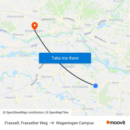 Frasselt, Frasselter Weg to Wageningen Campus map