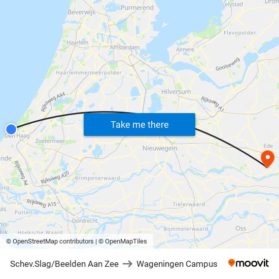 Schev.Slag/Beelden Aan Zee to Wageningen Campus map