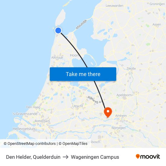 Den Helder, Quelderduin to Wageningen Campus map