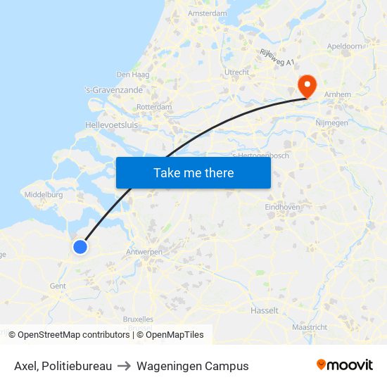 Axel, Politiebureau to Wageningen Campus map