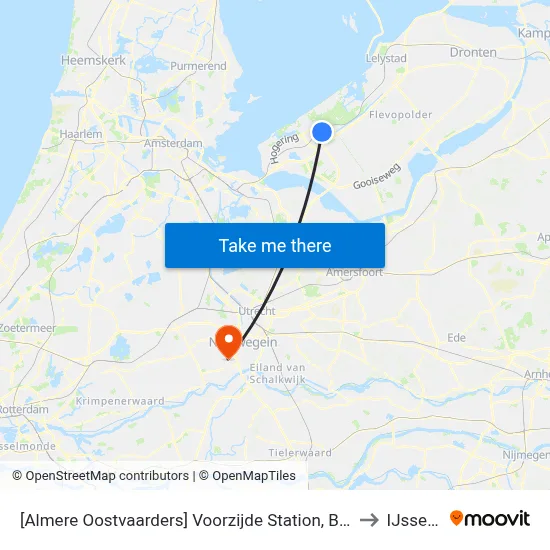[Almere Oostvaarders] Voorzijde Station, Busstrook Ambonstraat to IJsselstein map
